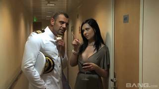 This sensual brunette gets fucked by the captain This sensual brunette gets fucked by the captain