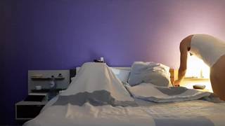 Giving him a blowjob and he fingers her too