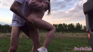 Outside and fucking her in the middle of a field Outside and fucking her in the middle of a field