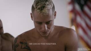 Justin Matthews and Elliot Finn ass fucking in the barracks