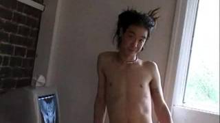 Thin Asian man squirts sperm in front of his computer Thin Asian man squirts sperm in front of his computer