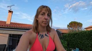 A French couple swims naked in their pool A French couple swims naked in their pool