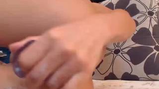 Unrestrained female solo masturbation