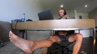 Hung Johnny Sins jerks off solo