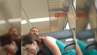 A couple fucks on train and lets us watch