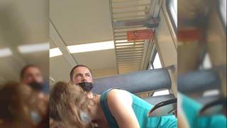 A couple fucks on train and lets us watch A couple fucks on train and lets us watch
