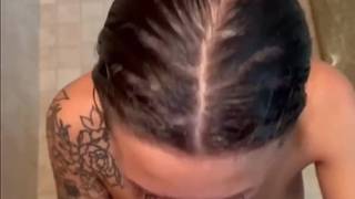 Shower blowjob and fuck for an amateur babe