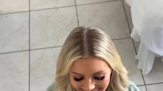 Amateur blonde gets face covered with BBC sperm
