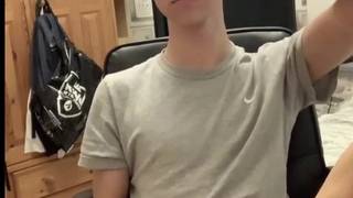 Gay teen jerks off his big erect cock Gay teen jerks off his big erect cock