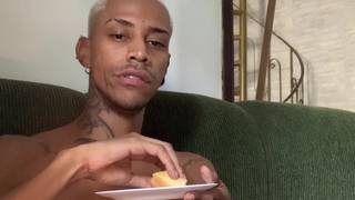 Amateur gay pornstar jerks off his long black cock Amateur gay pornstar jerks off his long black cock