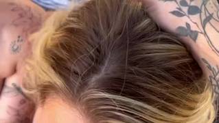 Tattooed guy gets laid outside by Savvy Suxx and friend