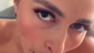 Brunette model sucking cock and fucking cowgirl style