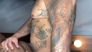 Big tattooed Daddy demolishes a submissive black guy's ass!