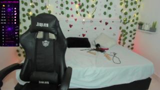 Busty Latina spreads her legs and masturbates for webcam viewers