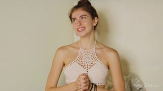 Alissa Foxy masturbates in an interview like a slut