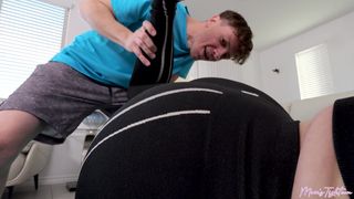 MILF, Masturbation , Mature and Young Guy, Tit Wank, Natural Big Tits, Cumshot, Step-family, Erotic