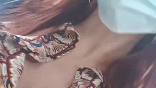 French LittleAngel84 shoves a cucumber up her ass behind the store