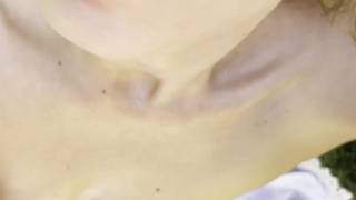 The most seductive blonde sucks his cock deep in the garden