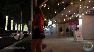 Brune walks around everywhere and shows her tits whenever she wants