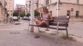 First time Cassandra has taken her tits out walking in the street