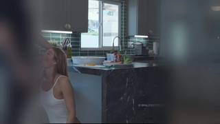 He invites a couple of girls home and fucks them in the kitchen He invites a couple of girls home and fucks them in the kitchen