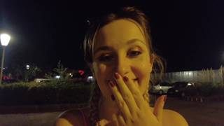 Louise is in a desert with several cocks for her to suck