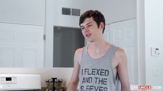 Stepbros go to the couch and suck each other's cocks