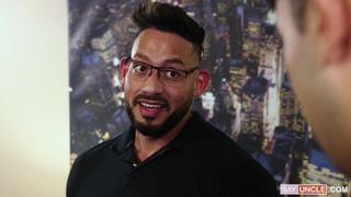 This stepdad makes his teen stepson suck his big cock