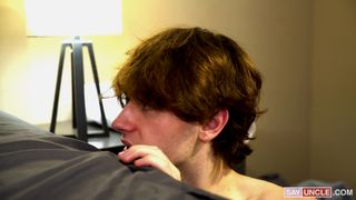 This teen and his step-uncle start stroking each other's cock This teen and his step-uncle start stroking each other's cock