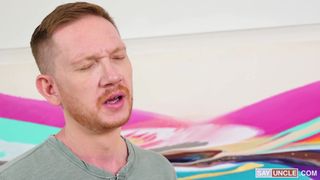 Twink stepson can't stop staring at his stepdad's big and long cock