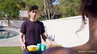 Syren de Mer satisfies her son's friends on a threesome