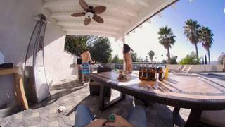 Two brunettes and two guys fuck four-way in VR porn Two brunettes and two guys fuck four-way in VR porn