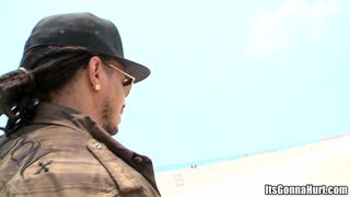 Teen gets his tight asshole stretched with a huge black cock