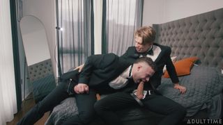 Leo Louis licks the groom Marcus McNeil's tight ass pre-wedding