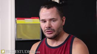 Aaron Trainer examines Valentin Petrov's cock in his office!
