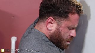 A gloryhole in the toilets for Riley Mitchel and King Cuba!