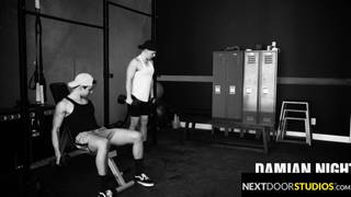 Threesome with gym bros sucking cock and fucking raw Threesome with gym bros sucking cock and fucking raw