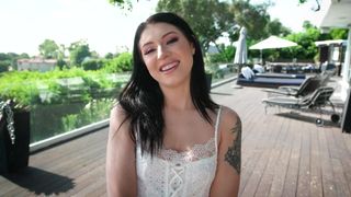 Raven Lane is the brunette babe that masturbates outdoors with lust