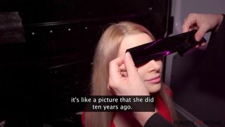 This Horny Blonde is Sucking and Fucking in Stockings