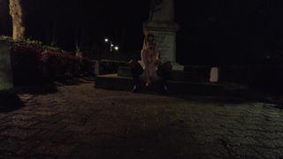 It's night but horny Louise only thinks about masturbating