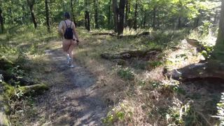 During her mountain hike, Louise tries a toy like a dick