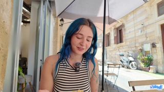 Blue-haired girl Khalamite getting fucked with passion