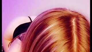 A beautiful devil playing sexual games with a veiny dildo