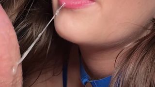 Leachipie makes her man cum in a cup and she drinks it all