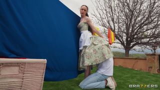 Perfect trad wife Hazel Moore gets her pussy fucked by Derek Savage