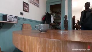 Eva Karera gets gangbanged by five black men with big cocks