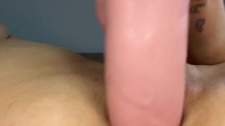 She keeps her pussy hairy and masturbates so we can see her dildo