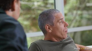 Melissa Stratton getting spitroasted by Victor Ray and Mick Blue