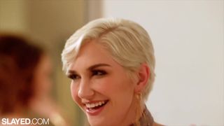 Skye Blue and Freya Parker rubbing against each other's pussies