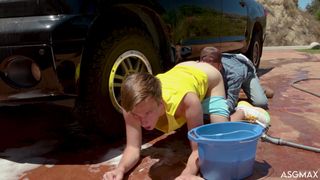 Zac Steele and Ryan Landers having anal bareback after the car wash